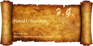 Handl Gordon névjegykártya